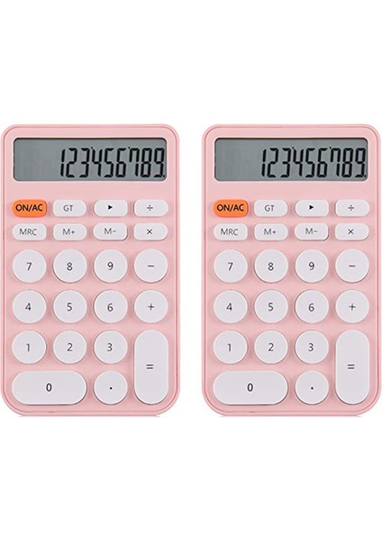 2 Paket Temel Hesap Makinesi, Cep Boyutunda Mini Hesap Makineleri, Ofis Için 12 Haneli Masaüstü Hesap Makinesi, Okul Öğrencileri Pembe (Yurt Dışından) fiyatları