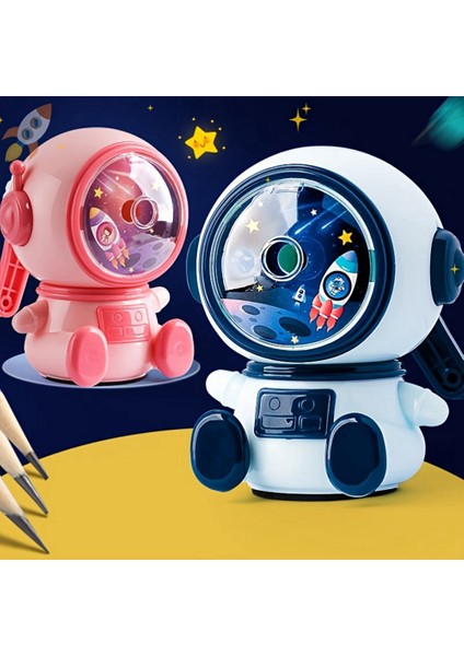 2 Adet Astronot Karikatür Kalemtıraş, Otomatik Kalemtıraş Astronot Kalemtıraş Bileyici Uzay Tema Doğum Günü Hediyesi Pembe (Yurt Dışından) indirimleri