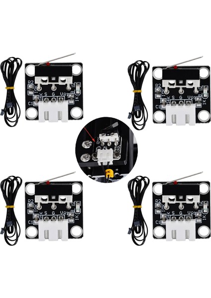 4 Takım Eksen Mini Limit Anahtarı Mekanik Anahtar Son Durdurma 3pin 3D Yazıcı Parçaları CR10 CR10S Ender3 (Yurt Dışından)