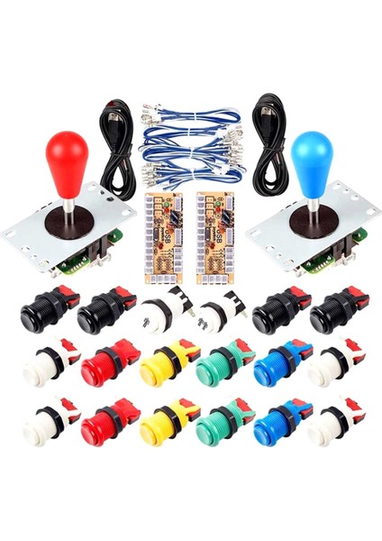 Arcade Joystick Dıy Kiti Sıfır Gecikme USB Denetleyici Pc Oval Topu Joystick ile 30MM Basma Düğmeleri Pc Ps3 Için (Yurt Dışından)