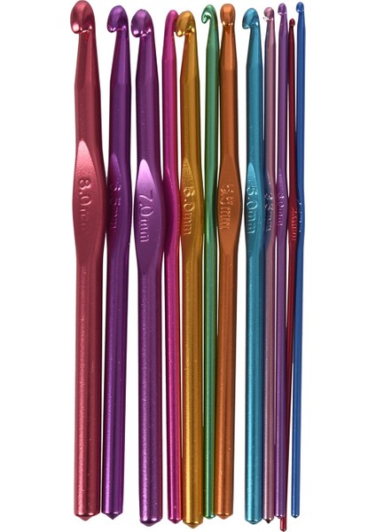 12X Metal Iğneler Tığ Kanca Seti Kılıf Iplik El Sanatları Seti Çok Renkli Rastgele (Yurt Dışından)