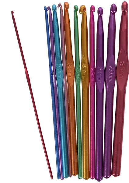 12X Metal Iğneler Tığ Kanca Seti Kılıf Iplik El Sanatları Seti Çok Renkli Rastgele (Yurt Dışından) modelleri