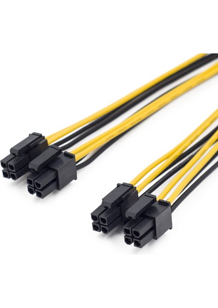 4 Adet Cpu 8pin Kadın 1 Ila 2 Erkek 4 + 4pin Y Splitter Güç Uzatma Kablosu Kablosu 18AWG 20 cm (Yurt Dışından)