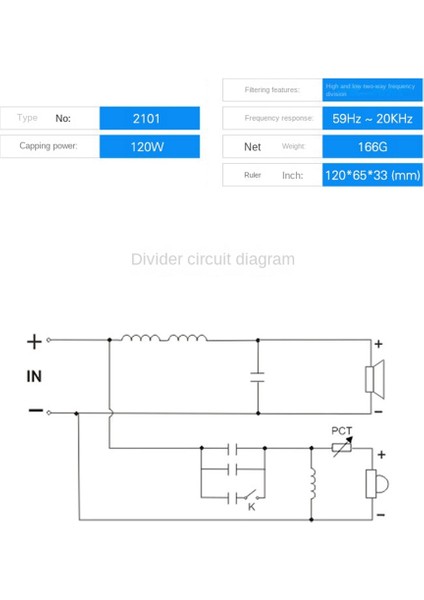 120W 2 Yollu Ses Hoparlör Frekans Bölücü 20KHZ Tiz ve Bas Frekans Bölücü Hifi Yüksek Kaliteli Çapraz Geçiş Filtresi (Yurt Dışından)