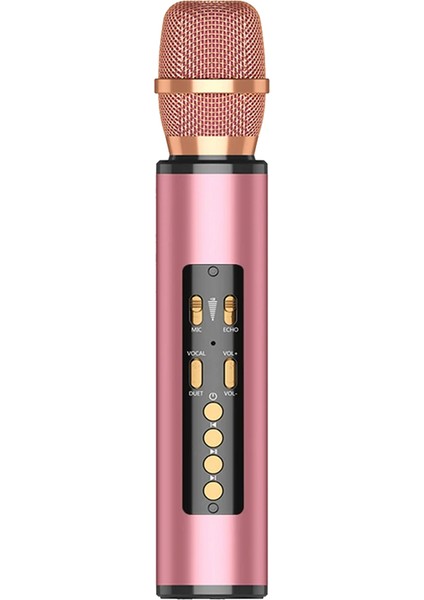 Tws Kablosuz Bluetooth Hoparlörlü Ev Partisi Performansı Çocuklar Için Şarkı Söyleme Mikrofonu-Pembe (Yurt Dışından)