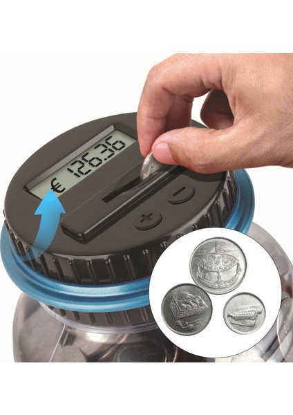 1 Adet Kumbara Para Kutusu Kavanoz 1.8l Sayaç Elektronik Dijital LCD Sayma Para Para Kutusu Paraları Saklama Kutusu Kavanoz, A (Yurt Dışından)