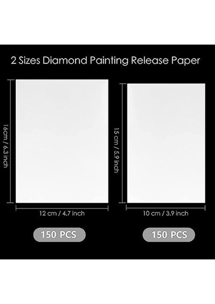 300 Adet Yapışkanlı Kağıt 16X12 ve 15X10 Çift Taraflı Yapışkanlı Kağıt Yapışmaz Diamondpainting Kapak Yedek Kağıdı (Yurt Dışından) fırsatları