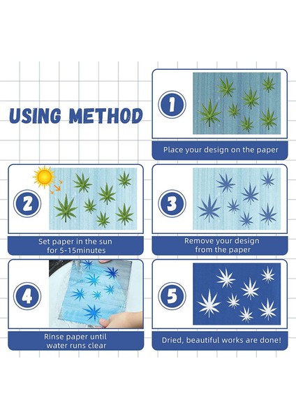 50 Yaprak Kağıt Seti Beyaz Blues Hassasiyeti Güneş Kağıdı Dıy Güneş Baskı Kağıdı (A4/8,27 x 11,69 Inç) (Yurt Dışından) modelleri