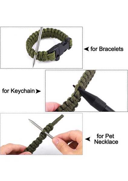 12 Parça Paracord Fids Aksesuarı, Paslanmaz Çelik Çivili Bağlama Iğnesi (Yurt Dışından)