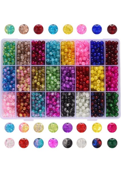 Crackle El Işi Yuvarlak Gevşek Ara Boncuk Bilezik Kolye Takı Yapımı Için 6 mm (Yurt Dışından)