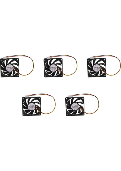 Pc Için 5x Dahili 12V 3 Pin Cpu Fan Soğutucu Fan 70X70X15MM (Yurt Dışından)