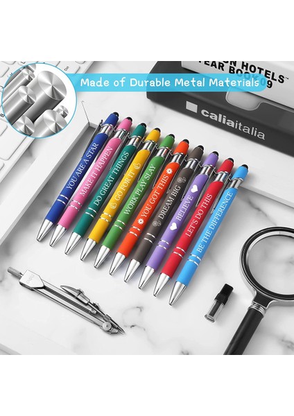 10 Adet Tükenmez Kalemler Ofis Ilham Alıntılar Snarky Ekran Dokunmatik Stylus Kalem Teşvik Edici Kutsal Yazılar Siyah Mürekkep, B (Yurt Dışından) modelleri