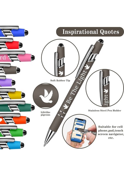 10 Adet Tükenmez Kalemler Ofis Ilham Alıntılar Snarky Ekran Dokunmatik Stylus Kalem Teşvik Edici Kutsal Yazılar Siyah Mürekkep, B (Yurt Dışından) fırsatları