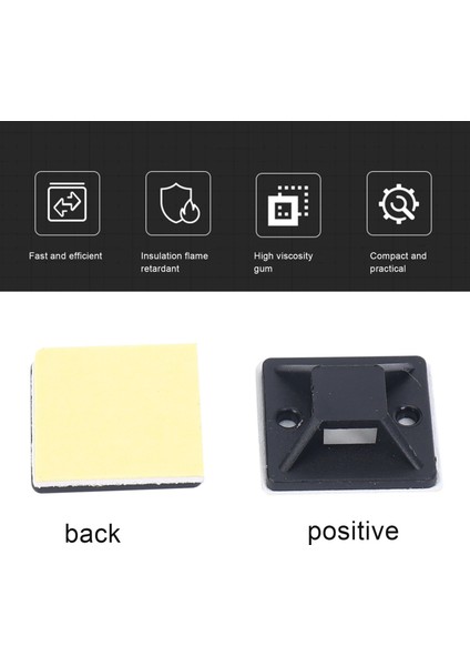 100 Adet Kendinden Yapışkanlı Kablo Bağı Montaj Tabanı Tutucu 20 x 20 x 6mm (Yurt Dışından) fiyatları