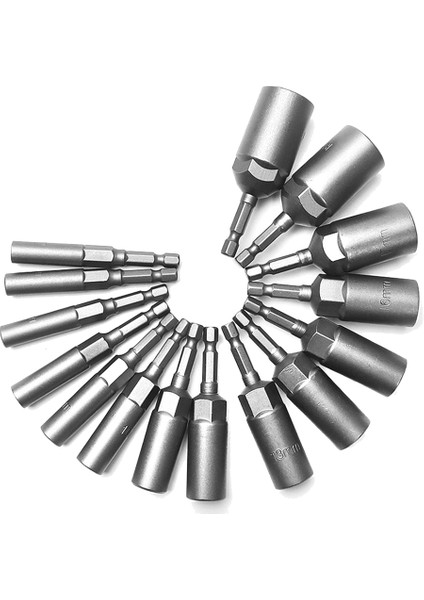 15 Adet 80 mm Uzunluk Derinleştirmek Güç Somun Sürücü Matkap Ucu Seti 5.5-19 mm Darbe Soket Adaptörü Elektrikli El Aletleri Için 6.35 mm Hex (Yurt Dışından) modelleri