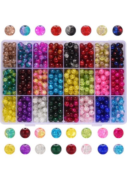 Crackle El Işi Yuvarlak Gevşek Ara Boncuk Bilezik Kolye Takı Yapımı Için 6 mm (Yurt Dışından) modelleri