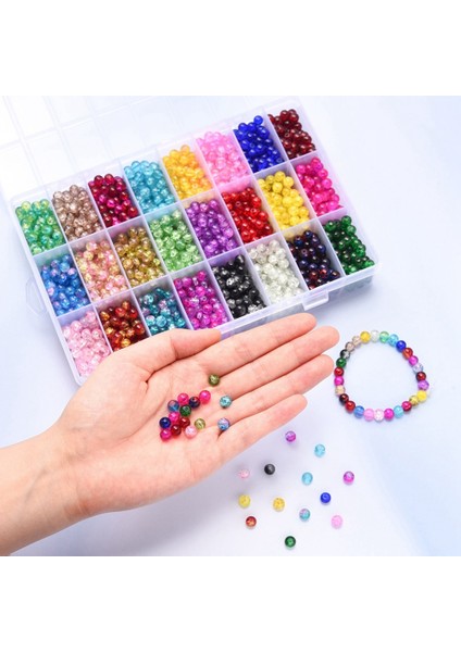 Crackle El Işi Yuvarlak Gevşek Ara Boncuk Bilezik Kolye Takı Yapımı Için 6 mm (Yurt Dışından) indirimleri