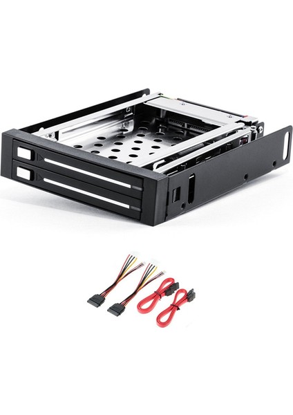 2,5 Inç SSD HDD Muhafaza Tepsisi 2 Yuvalı Disk Sürücüsü Sata Disket Sürücü Muhafazası Sabit Disk Muhafazası Çıkarma Kutusu (Yurt Dışından)