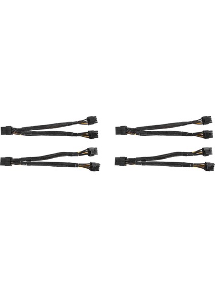 4 Adet Gpu Pcıe 8 Pin Dişi Çift 2x 8 Pin (6+2) Erkek Pcı Express Güç Adaptörü Örgülü Y-Splitter Kablo, 20 cm (Yurt Dışından)
