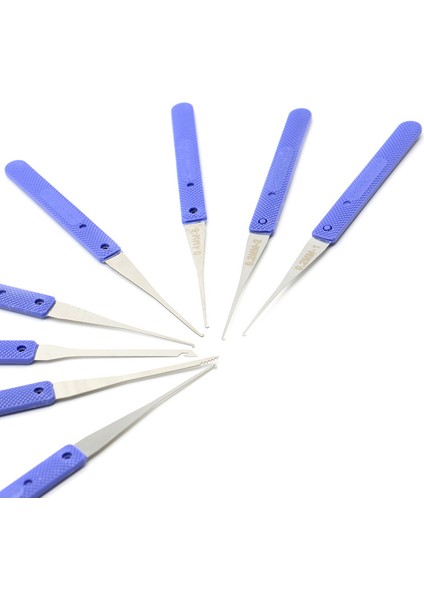 12 Adet Mavi Kilit Seçim Kırık Anahtar Otomatik Çilingir Aracı Anahtar Çıkarıcı Donanım Paslanmaz Çelik Saplar Diy El Aletleri (Yurt Dışından)