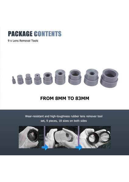9 Adet Lens Onarım Aracı Kiti Kamera Için Dslr Halka Kaldırma Kauçuk 8-83MM Fotoğraf Stüdyosu Aksesuarları (Yurt Dışından) fırsatları