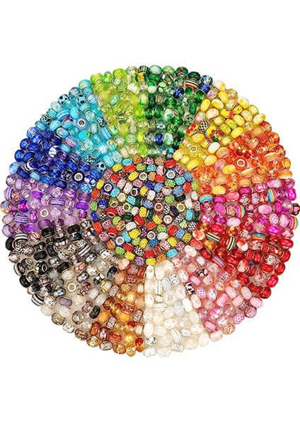 240 Adet Çeşitli Avrupa Reçine Delik Boncuk Halka Boncuk Bilezik Yapımı Için, Dıy Charms Bilezik Için Zanaat Boncuk (Yurt Dışından)
