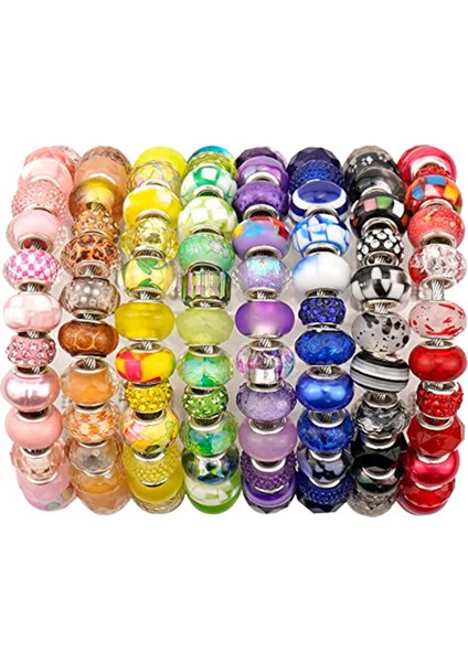 240 Adet Çeşitli Avrupa Reçine Delik Boncuk Halka Boncuk Bilezik Yapımı Için, Dıy Charms Bilezik Için Zanaat Boncuk (Yurt Dışından) fiyatları