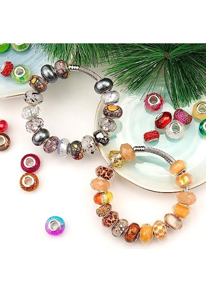 240 Adet Çeşitli Avrupa Reçine Delik Boncuk Halka Boncuk Bilezik Yapımı Için, Dıy Charms Bilezik Için Zanaat Boncuk (Yurt Dışından) fırsatları