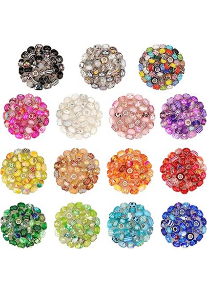 240 Adet Çeşitli Avrupa Reçine Delik Boncuk Halka Boncuk Bilezik Yapımı Için, Dıy Charms Bilezik Için Zanaat Boncuk (Yurt Dışından) indirimleri