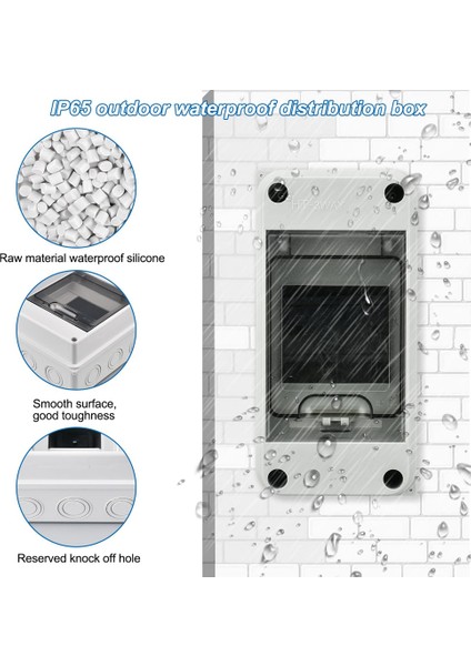 3 Yollu Dağıtım Koruma Kutusu, Su Geçirmez Şeffaf Kapak 3 Dın Ray Dış Mekan Dağıtım Bağlantı Kutusu 2 Adet (Yurt Dışından)