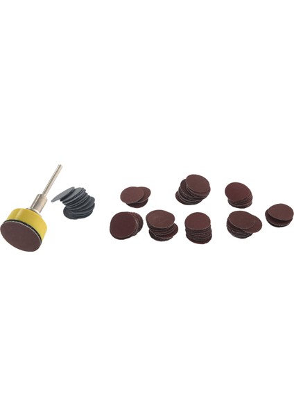 1 Inç 100 Adet Zımpara Diskleri Ped Seti Yuvarlak Zımpara Kağıdı Kanca Döngü Zımpara Destekleyici (Yurt Dışından)