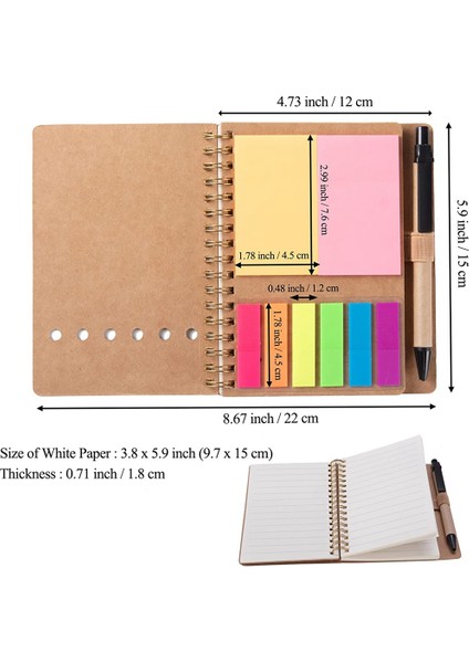 3 Paket Spiral Defter Steno Pedleri Astarlı Not Defteri, Kalemlik, Yapışkan Notlar, Sayfa Işaretleyici Renkli Dizin Sekmeleri Bayraklar (Yurt Dışından) fiyatları