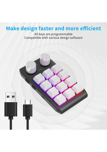 Özel Klavye Ses Düğmesi Düğmesi Programlama Makro Oyun Çalışırken Değiştirilebilir Tuş Takımı Beyaz, 12 Tuş 2 Düğme Bluetooth (Yurt Dışından) fırsatları