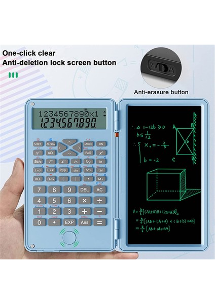 Bilimsel Hesap Makineleri, Silinebilir Yazma Tabletli 12 Haneli LCD Ekran Ev Okul Toplantısı ve Çalışma Için Katlanabilir B (Yurt Dışından) modelleri