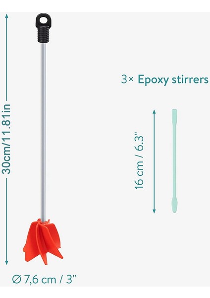 Matkap Için Epoksi Karıştırıcı-5 Galon Boya ve Epoksi Reçine Karıştırma Aparatı-Matkaplar Için 11,8 Inç Karıştırıcı Küreği-3 Karıştırma Çubuğu (Yurt Dışından) indirimleri