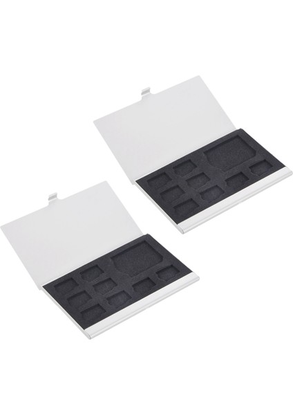 2x 9 Mikro-Sd/sd Hafıza Kartı Depolama Tutucu Kutusu Koruyucu Metal Kasalar 8 Tf ve 1 Sd (Yurt Dışından)