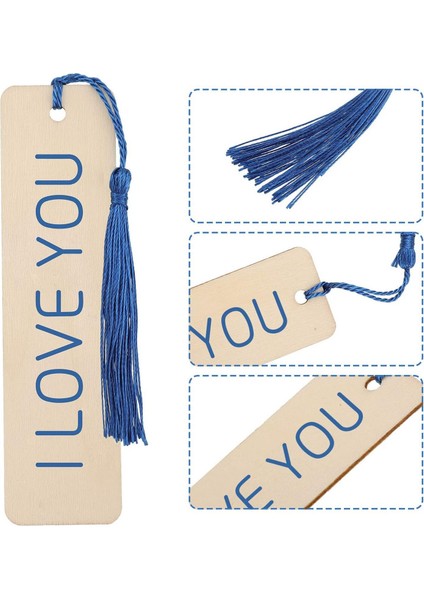 36 Adet Boş Ahşap Imleri ve Püsküller Dikdörtgen Kitap Ayracı Çocuklar Için Boyama Üretim Ev Dıy Zanaat Süslemeleri (Yurt Dışından) fiyatları