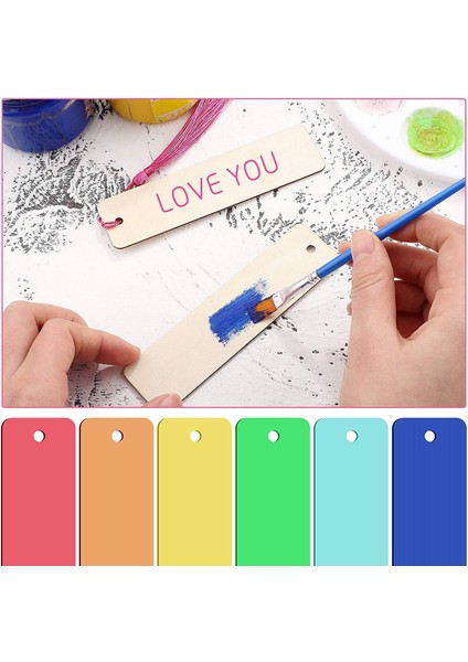 36 Adet Boş Ahşap Imleri ve Püsküller Dikdörtgen Kitap Ayracı Çocuklar Için Boyama Üretim Ev Dıy Zanaat Süslemeleri (Yurt Dışından) fırsatları