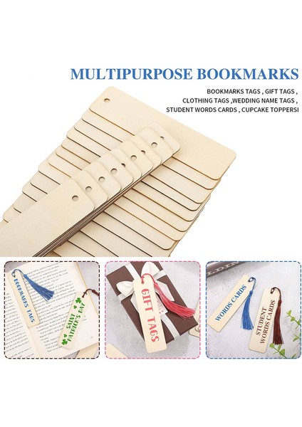 36 Adet Boş Ahşap Imleri ve Püsküller Dikdörtgen Kitap Ayracı Çocuklar Için Boyama Üretim Ev Dıy Zanaat Süslemeleri (Yurt Dışından) indirimleri