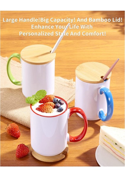 Süblimasyon Kupalar Bambu Kapaklı 11 Oz Süblimasyon Kupalar Boş Set, Süblimasyon Kahve Kupaları, Kapaklı Kahve Fincanı 4'lü Paket (Yurt Dışından) fiyatları