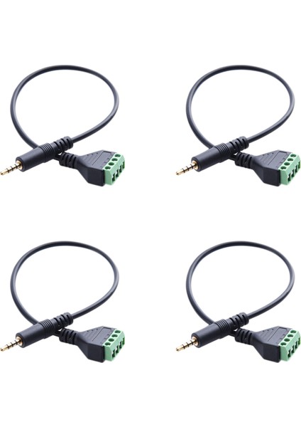 4 Adet 3.5mm Vidalı Terminal Adaptörü Hoparlör Kablosu 4 Çekirdekli Stereo Trrs Erkek Delik Av 4 Vidalı Terminal Balun Bağlantı Kablosu (Yurt Dışından)