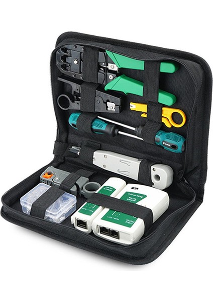 2x Ağ Kablosu Tamir Aracı Seti Seti RJ45 RJ11 Cat6 Kablo Test Cihazı Testi Crimper Sıkma Bakım Striptizci Aracı Kiti (Yurt Dışından)