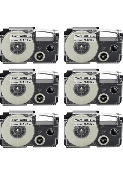 6 Adet 9mm Etiket Şerit -120 -E300 -60 -100 KL750B KL820 KL750 KL7200 Etiket Yazıcı Bant Termal Kağıt (Yurt Dışından)