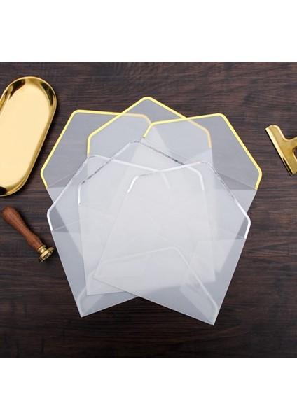 20 Adet/takım Sıcak Damgalama Baskı Kağıdı Zarf Şeffaf Kağıt Zarf Düğün Mektubu Davetiye Yıldönümü Rosegold (Yurt Dışından) modelleri