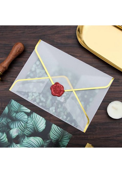 20 Adet/takım Sıcak Damgalama Baskı Kağıdı Zarf Şeffaf Kağıt Zarf Düğün Mektubu Davetiye Yıldönümü Rosegold (Yurt Dışından) indirimleri