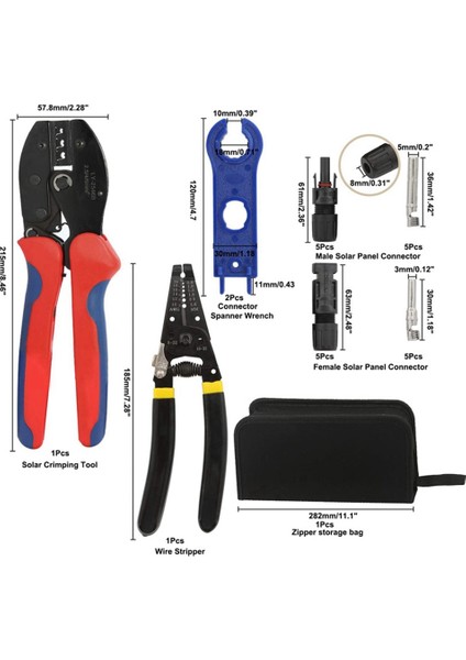 Solar Konnektör Terminali Sıkma Pensesi -2546B Fotovoltaik Sıkma Aleti Kiti Solar Sıkma Aleti ve Kablo Kesici Kiti (Yurt Dışından)