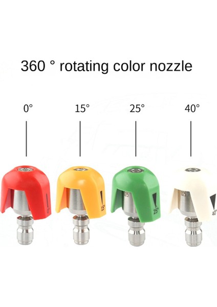 Basınçlı Yıkama Püskürtme Nozulu Uçları Çoklu Derece, 360 Derece 1/4 Hızlı Bağlantı, Püskürtme Seti Kitleri, 4'lü Paket (Yurt Dışından) fırsatları