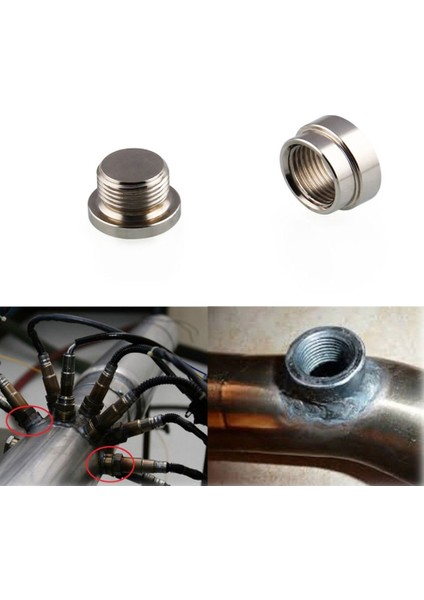 Oksijen Sensörü Bung Fiş Somunu Montaj Kapağı Kiti Fiş Somunu Fiş Geniş Bant Somun Montaj Kaynak Tapaları M18X1.5 Araba Için Uygun (Yurt Dışından)