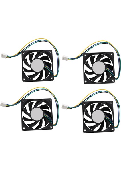 4 Adet 70X70X15MM 12 V 4 Pin Pwm Pc Bilgisayar Kasası Cpu Soğutucu Soğutma Fanı Siyah (Yurt Dışından)