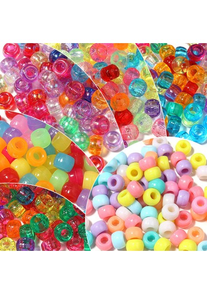 Kandi Boncuk Toplu Dıy Işçiliği Takı Yapımı Için Kandi Bilezikler 6X9MM Yaklaşık 1800 Adet, Açık Renk (Yurt Dışından)